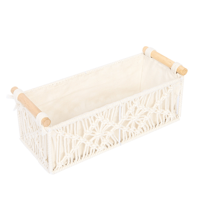 1pc. Nordic Pure Handwoven Desktop Storage Basket. Toilet Paper Box. Suitable for All Room Types, Shelf Baskets