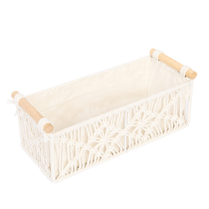 1pc. Nordic Pure Handwoven Desktop Storage Basket. Toilet Paper Box. Suitable for All Room Types, Shelf Baskets