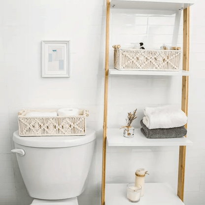 1pc. Nordic Pure Handwoven Desktop Storage Basket. Toilet Paper Box. Suitable for All Room Types, Shelf Baskets