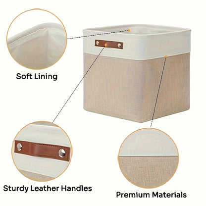 1pc Open Storage Bins Fabric Storage Cubes, 11 Inch Cube Stroage Bins Closet Organizers, Aesthetic Room Decor, Home Decor, Kitchen Accessories, Bathroom Decor, Bedroom Decor