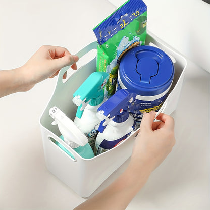3-Pack Contemporary Plastic Shelf Baskets for Kitchen Sink Organization, Multipurpose Rectangular Soft Storage Bins, Japanese Style Cleaning Supplies & Bathroom Organizer Baskets with Open Top