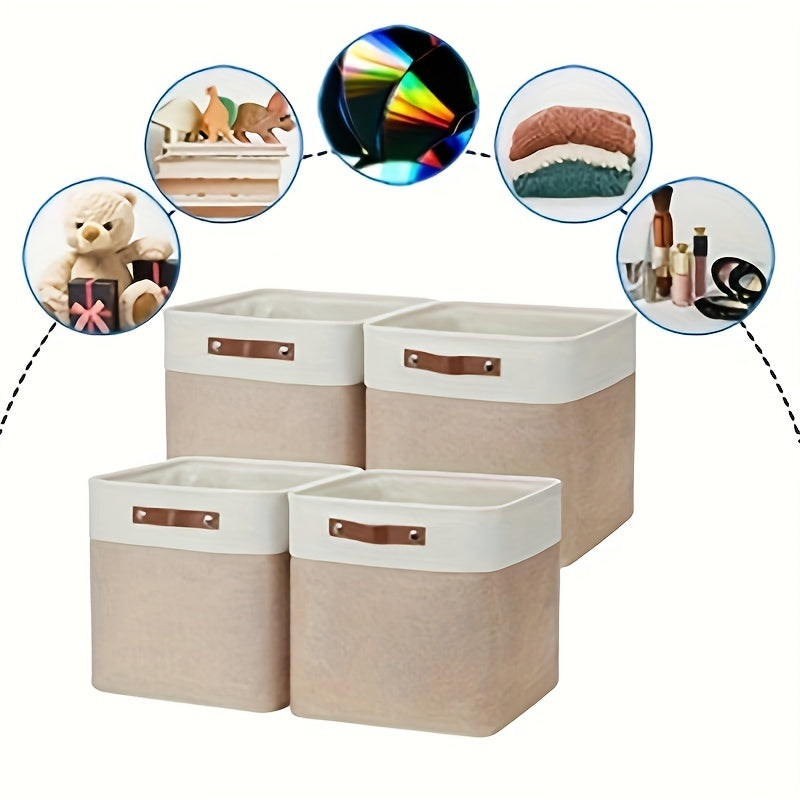 1pc Open Storage Bins Fabric Storage Cubes, 11 Inch Cube Stroage Bins Closet Organizers, Aesthetic Room Decor, Home Decor, Kitchen Accessories, Bathroom Decor, Bedroom Decor
