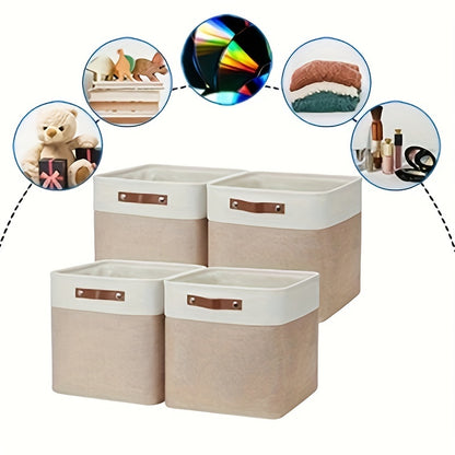 1pc Open Storage Bins Fabric Storage Cubes, 11 Inch Cube Stroage Bins Closet Organizers, Aesthetic Room Decor, Home Decor, Kitchen Accessories, Bathroom Decor, Bedroom Decor